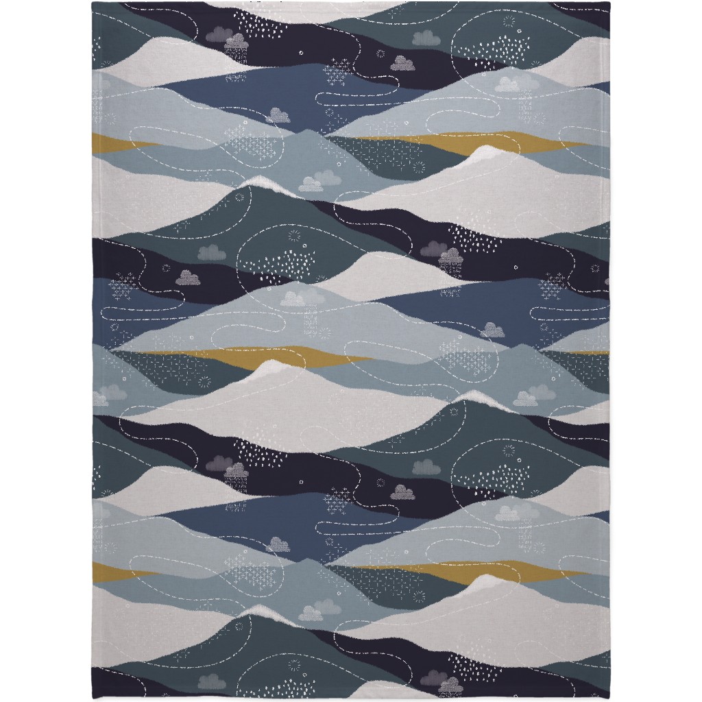 Ever Blue Mountains - Blue Blanket, Fleece, 60x80, Blue