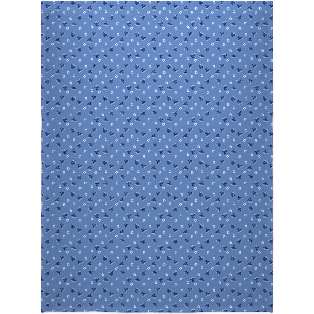 Hanukkah - Blue Blanket, Fleece, 60x80, Blue
