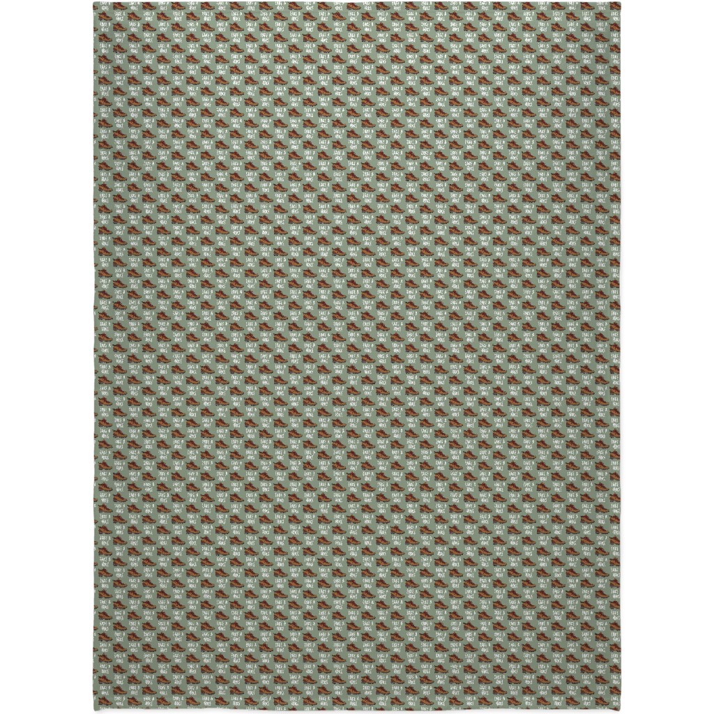 Hiking, Take a Hike - Green Blanket, Fleece, 60x80, Green, Classic Green