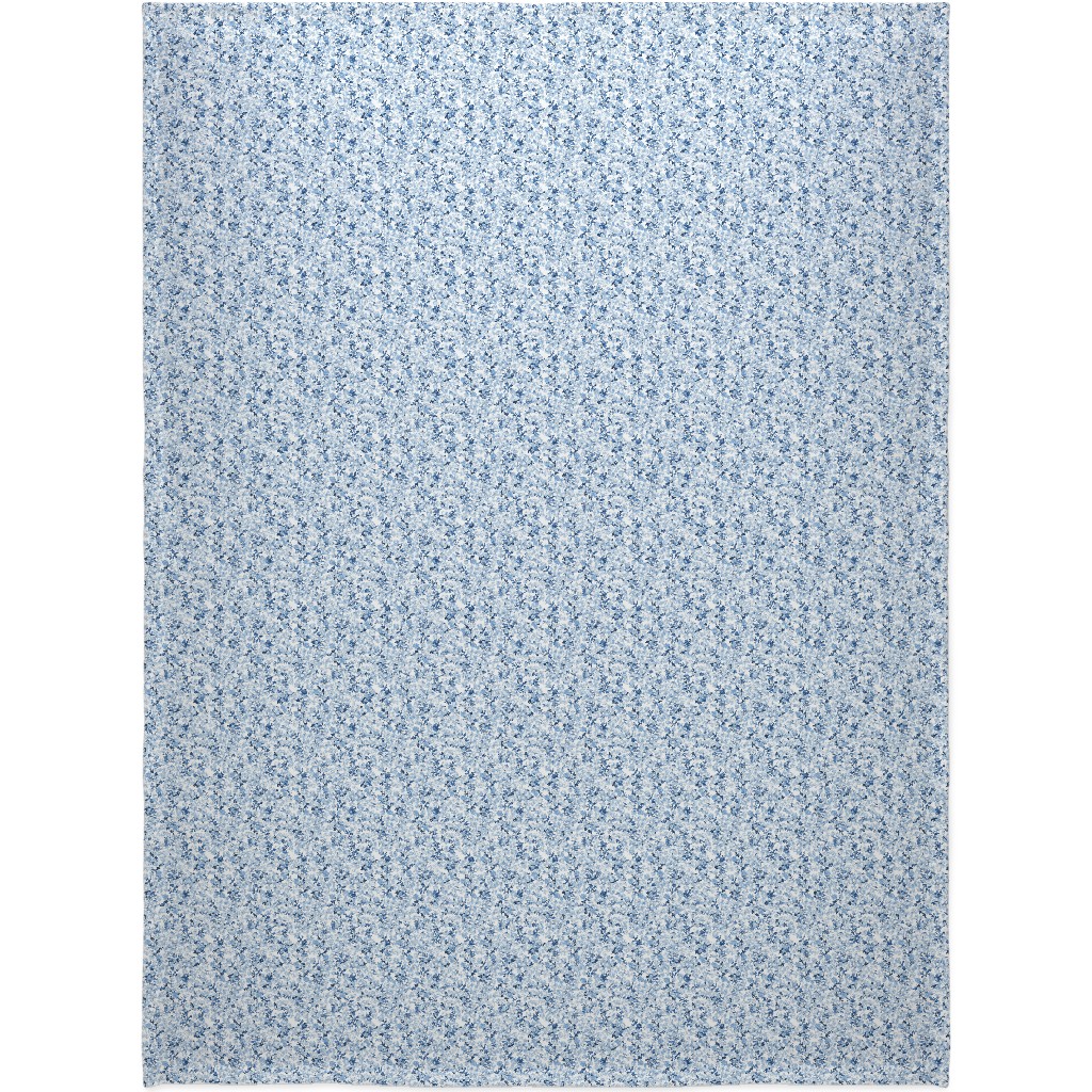 a Thousand Roses - Blue Blanket, Fleece, 60x80, Blue, True Blue