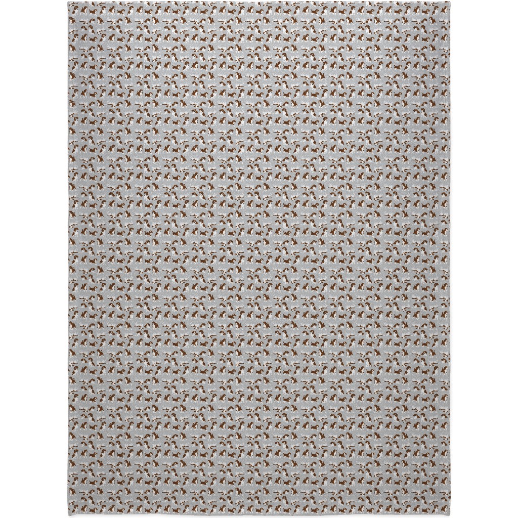 Beagle Dog Blanket, Plush Fleece, 60x80, Gray, Fog