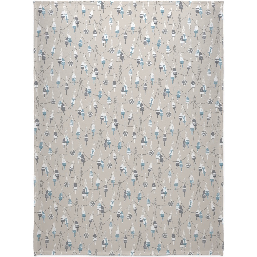 Lobster Buoy - Beige Blanket, Plush Fleece, 60x80, Beige, Pearl
