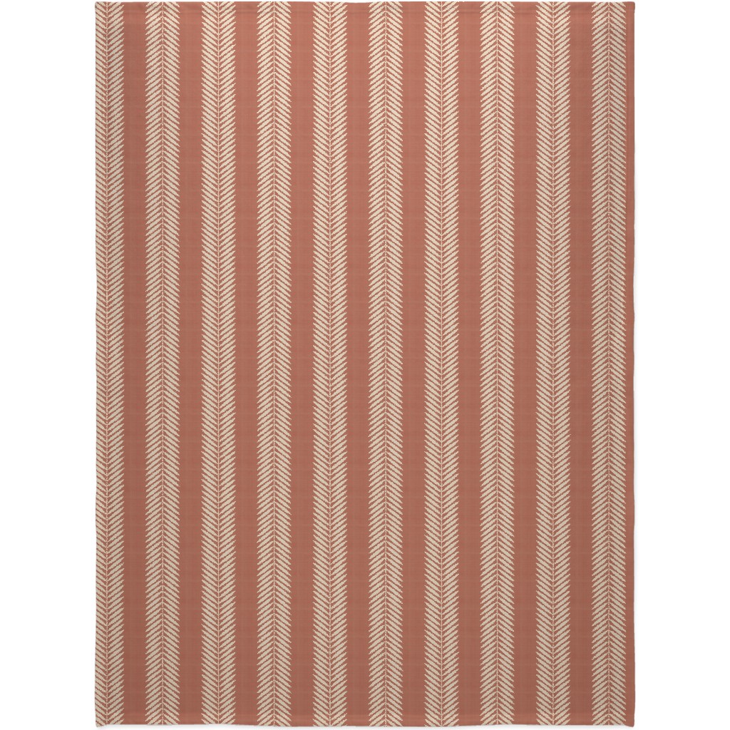 Laurel Leaf Stripe Blanket, Plush Fleece, 60x80, Pink