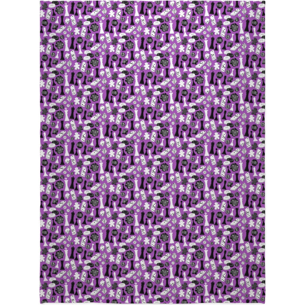 Game on Blanket, Plush Fleece, 60x80, Purple, Grape