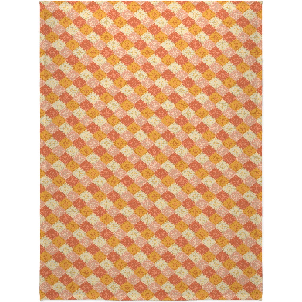 Arabesque - Warm Blanket, Plush Fleece, 60x80, Orange, Orange