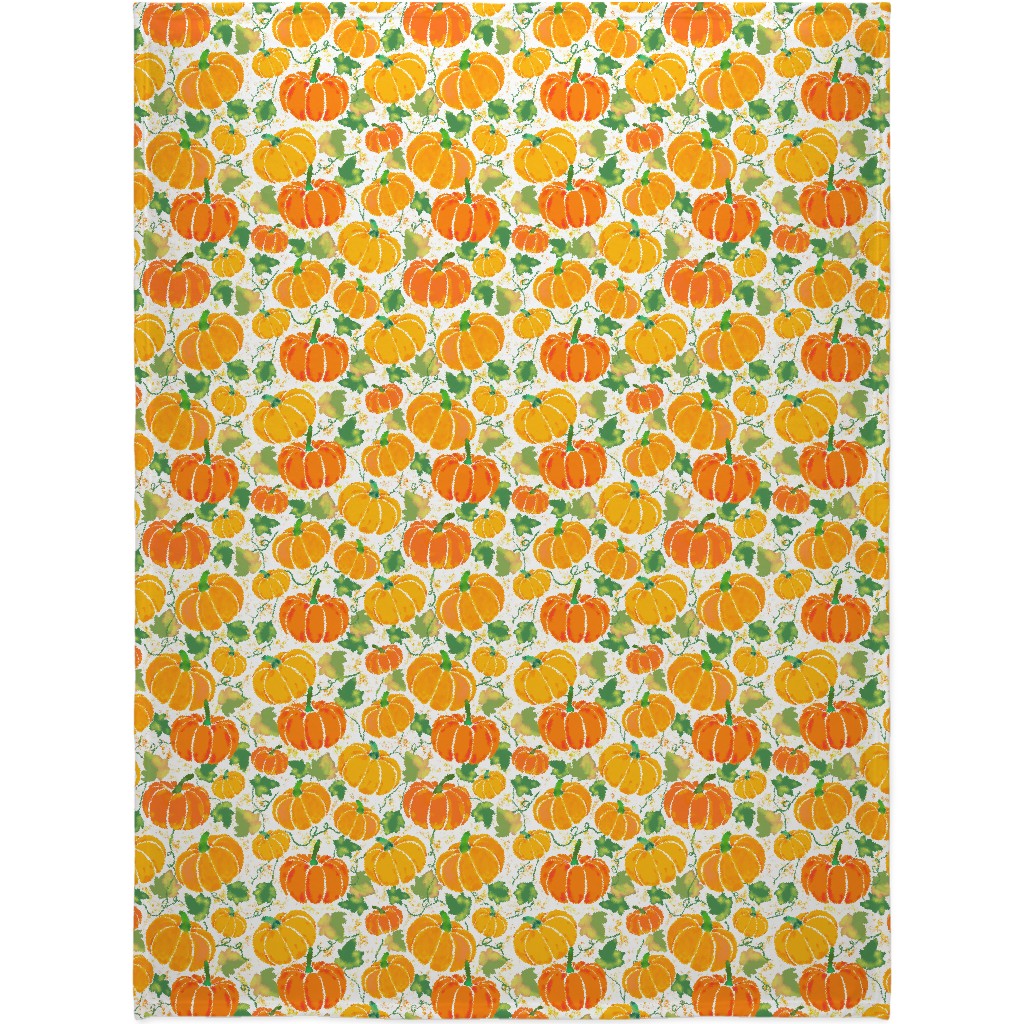 Pumpkin Dance Blanket, Plush Fleece, 60x80, Orange