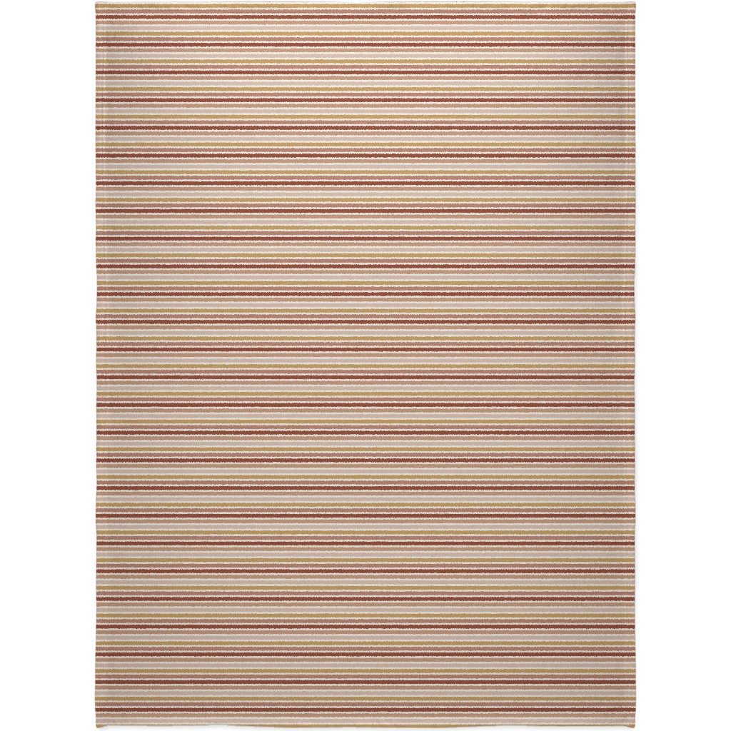 Retro Stripes - Pink on Faux Linen Blanket, Plush Fleece, 60x80, Pink, Bright Pink