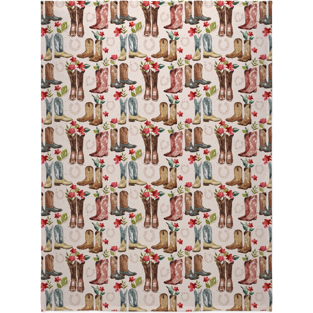 Western Boots - Multi Blanket, Plush Fleece, 60x80, Multicolor