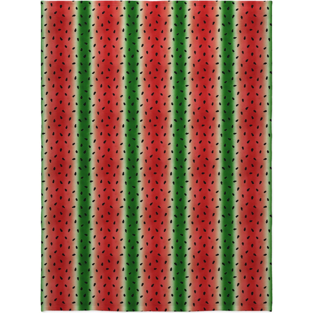 Watermelon Diagonal Stripes Blanket, Plush Fleece, 60x80, Multicolor