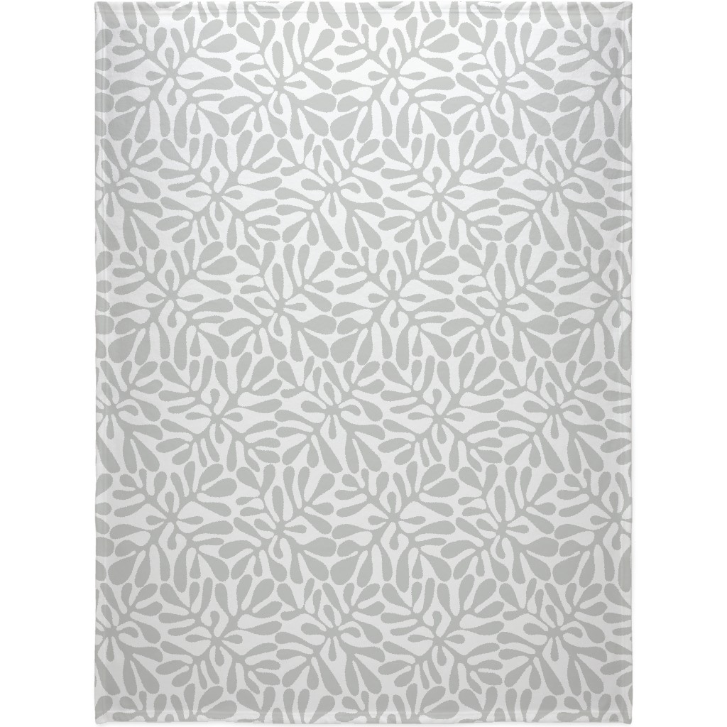 Block Print Texture Blanket, Plush Fleece, 60x80, Gray, Silver