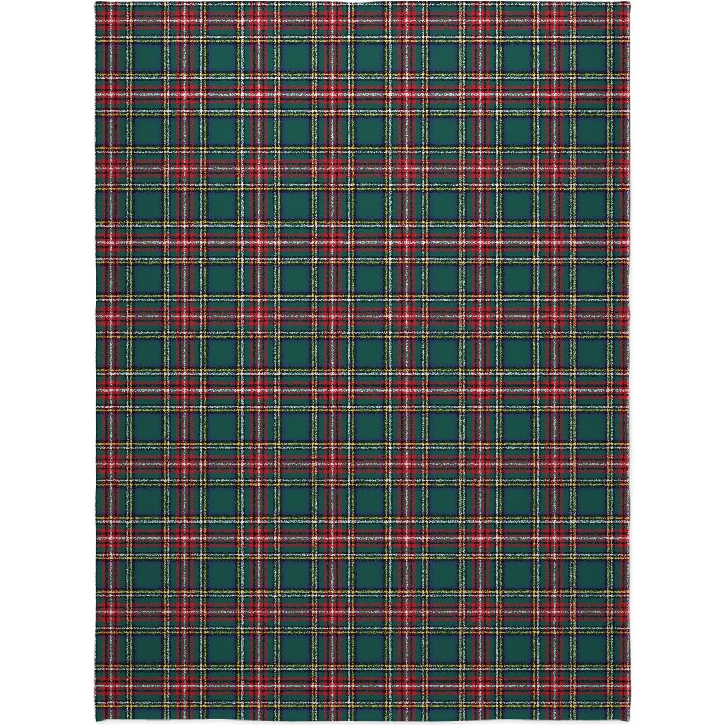 Royal Stewart Tartan Plaid - Multi Blanket, Plush Fleece, 60x80, Green