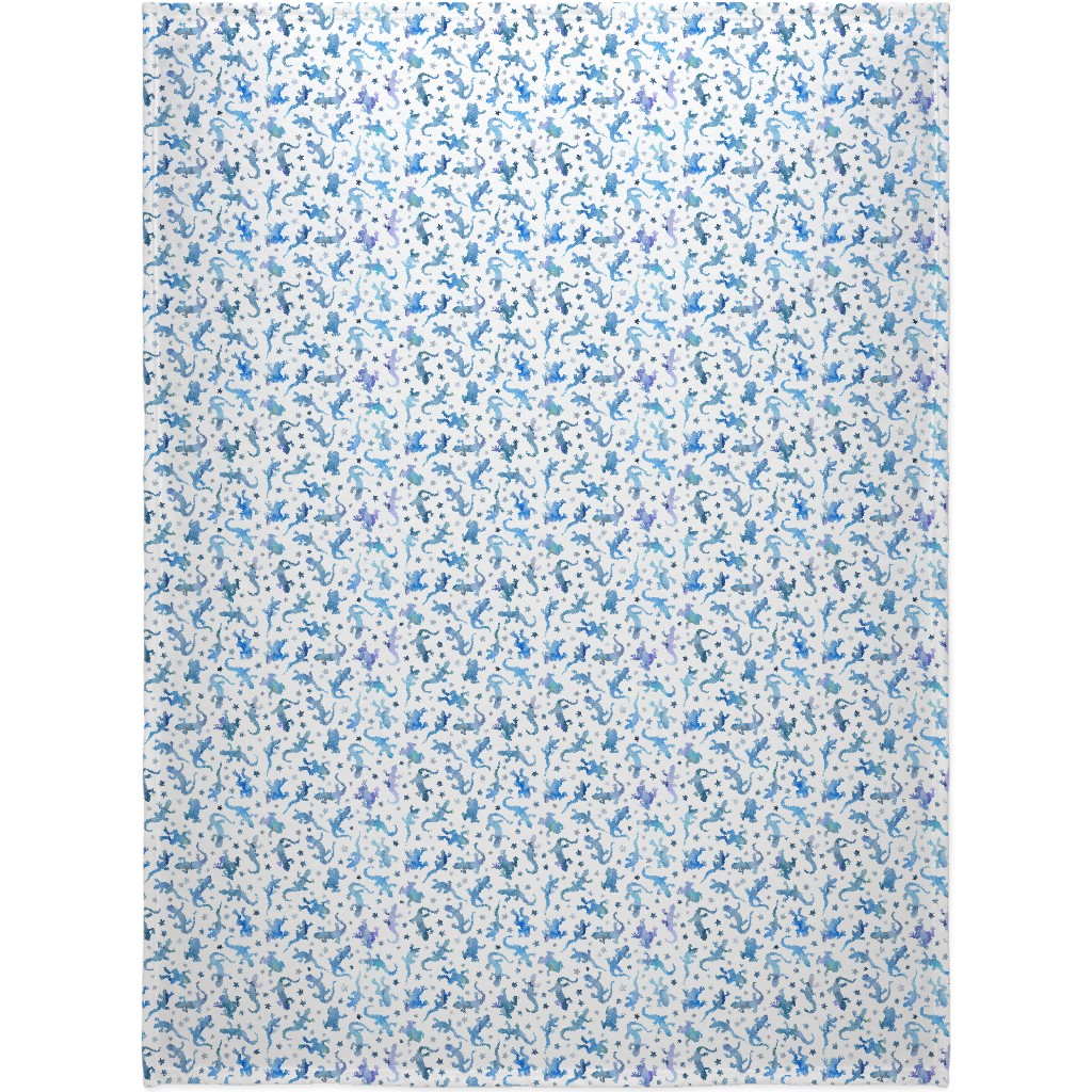 Pond Life Blanket, Plush Fleece, 60x80, Blue, Chill