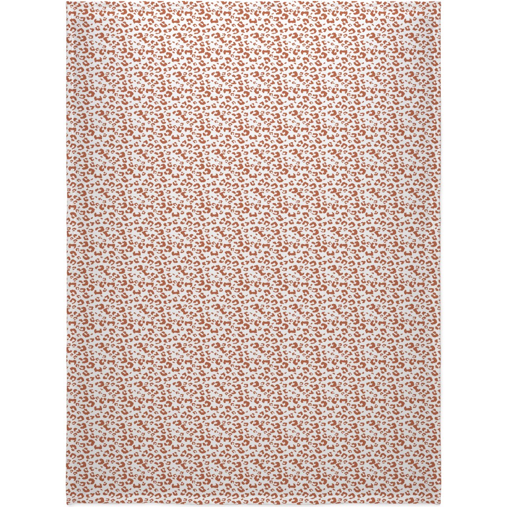 Leopard Print - Terracotta Blanket, Plush Fleece, 60x80, Brown
