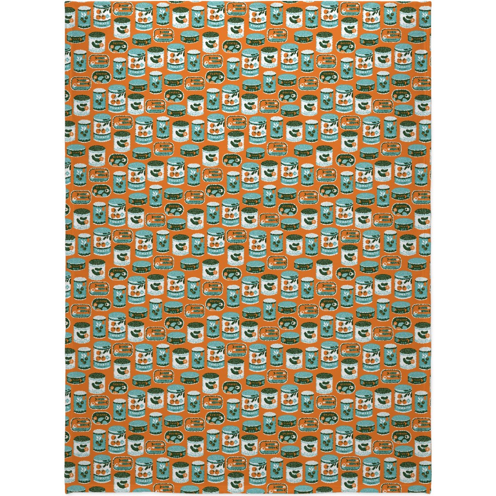 Canned Goods Blanket, Plush Fleece, 60x80, Orange