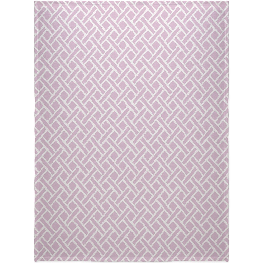 Savannah Trellis Blanket, Plush Fleece, 60x80, Purple