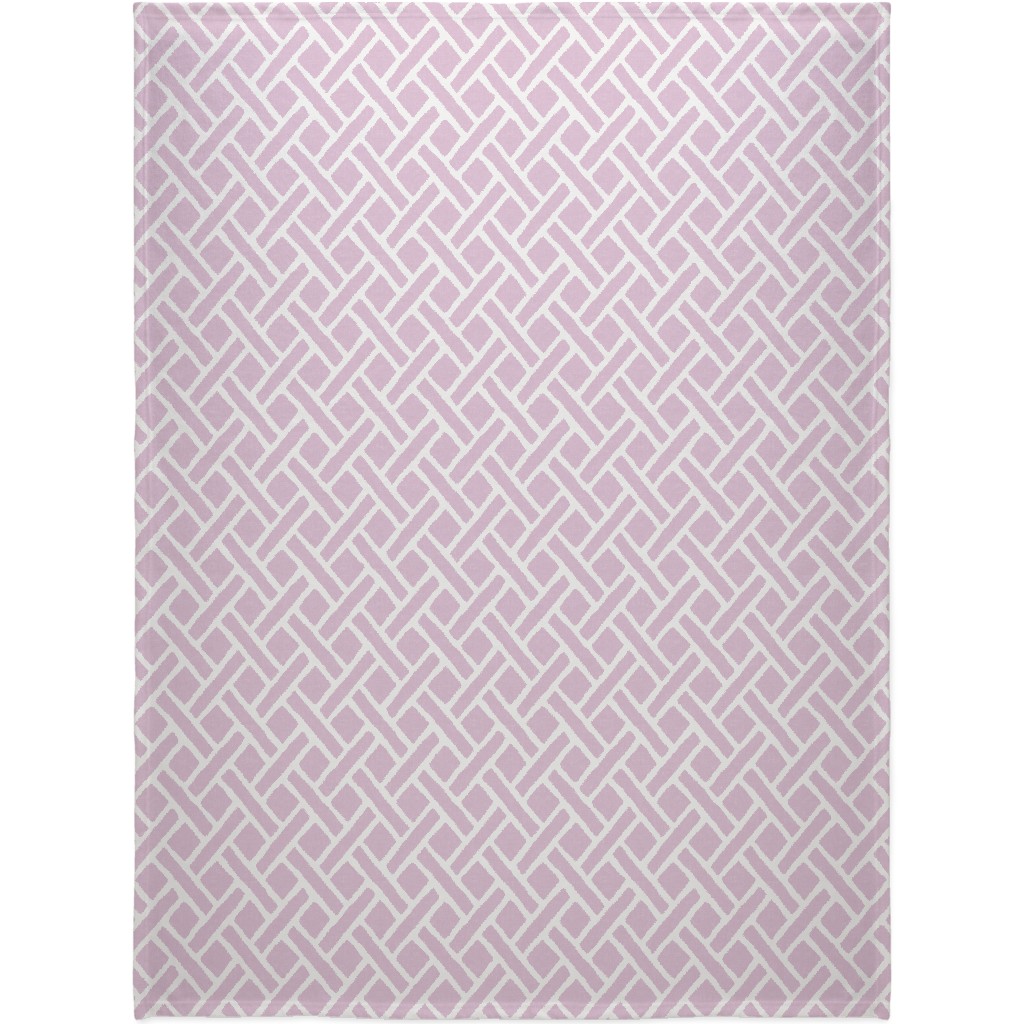 Savannah Trellis Blanket, Plush Fleece, 60x80, Purple, Pansy