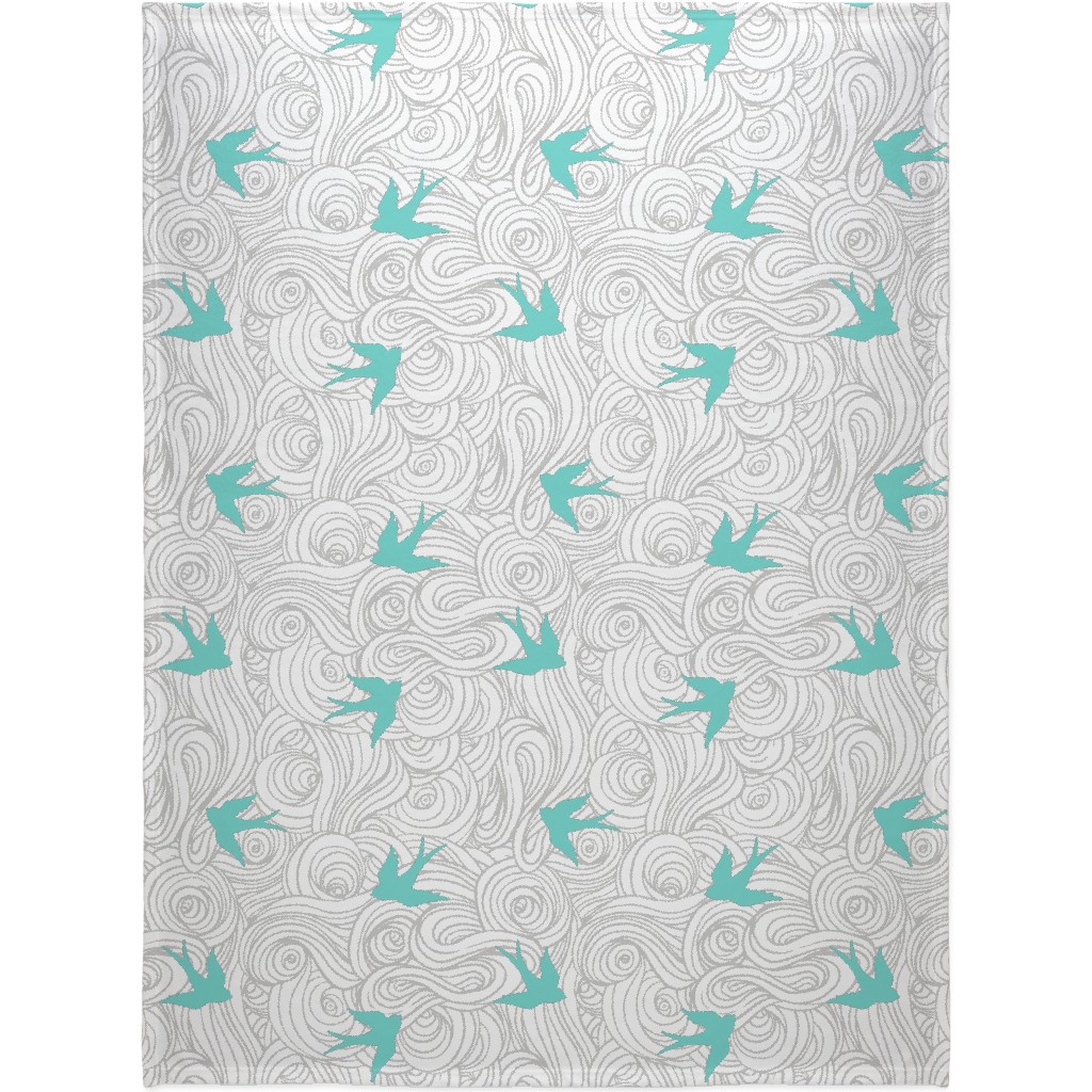 Take Flight - Teal Blanket, Plush Fleece, 60x80, Multicolor