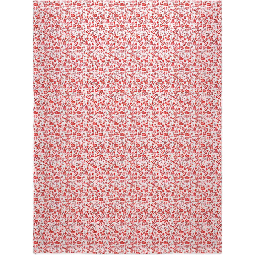Red Christmas Blanket, Plush Fleece, 60x80, Red, Red
