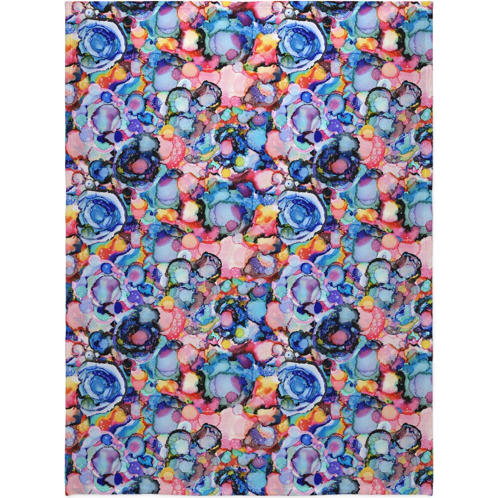 Abstract Rainbow Ink - Multi Blanket, Plush Fleece, 60x80, Multicolor