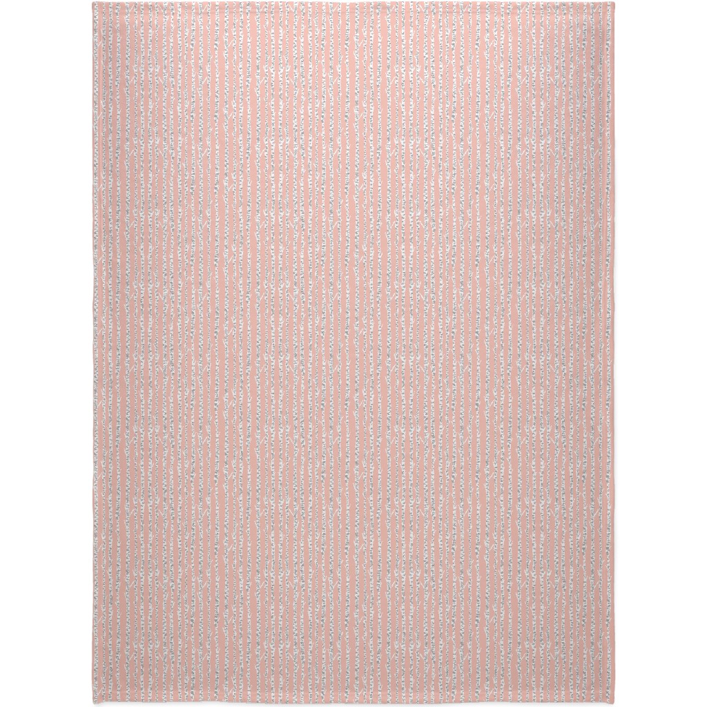 Birch Tree - Pink Blanket, Plush Fleece, 60x80, Pink, Bright Pink