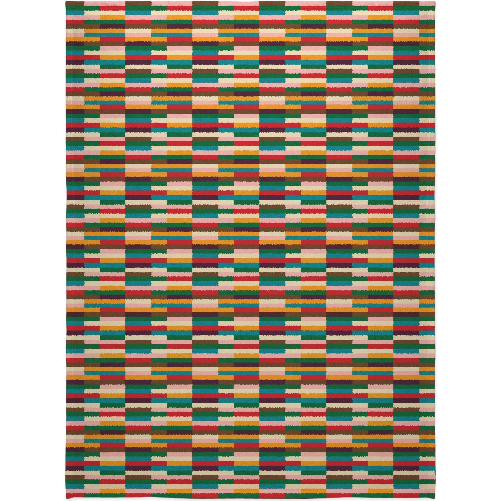 Kilim - Stripe - Multi Blanket, Plush Fleece, 60x80, Multicolor