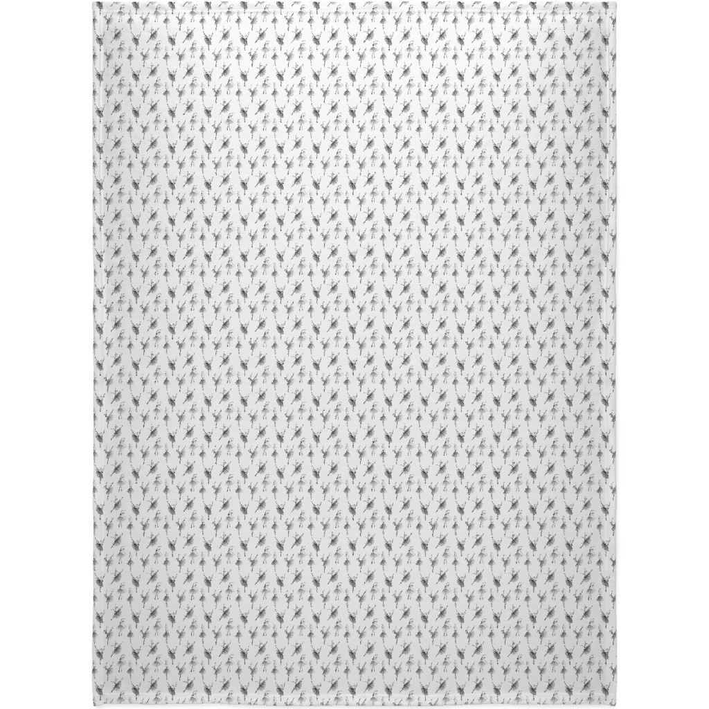 Ballerinas Blanket, Plush Fleece, 60x80, White, White