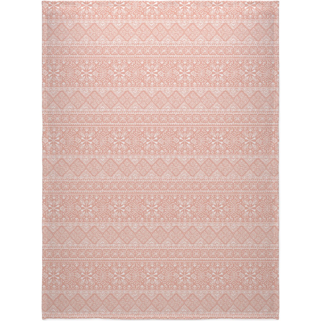 Grand Bazaar - Blush Pink Blanket, Plush Fleece, 60x80, Pink