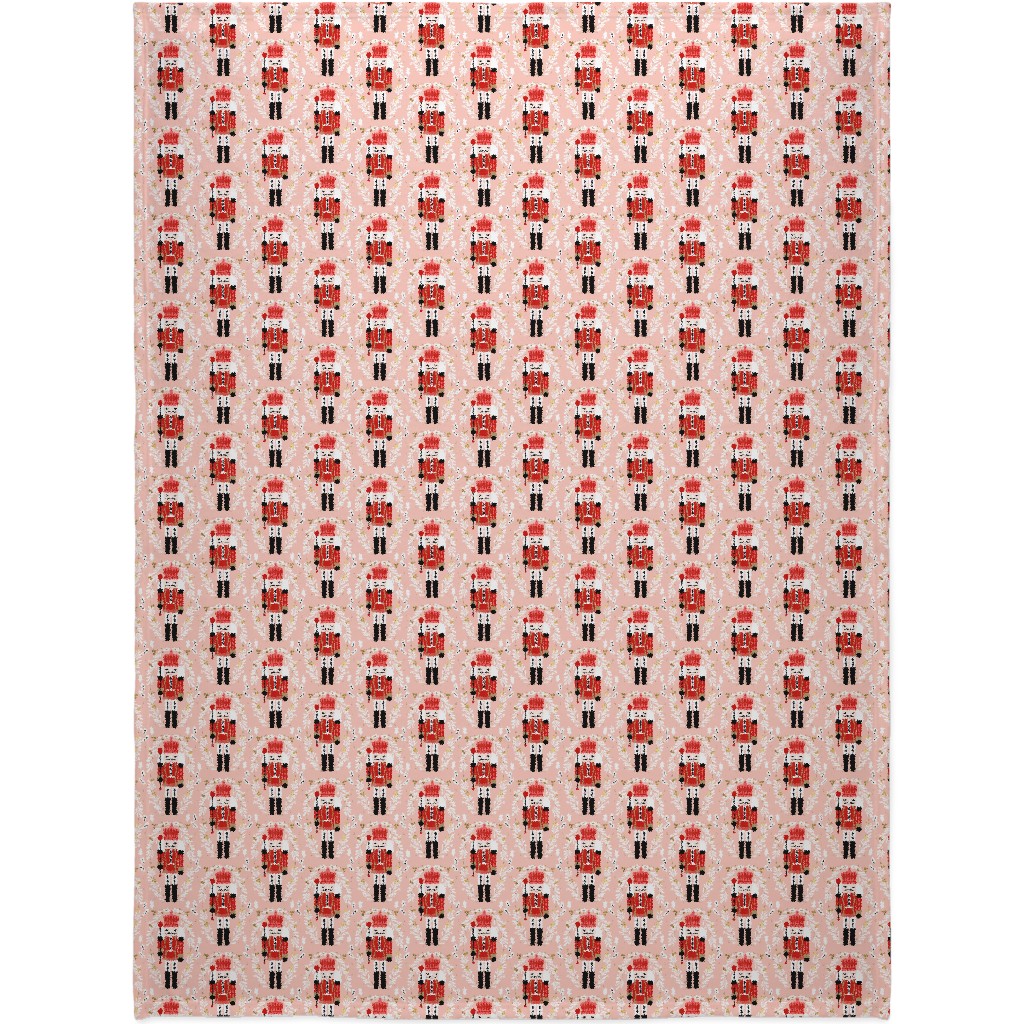 Nutcracker Christmas - Pink Blanket, Plush Fleece, 60x80, Pink