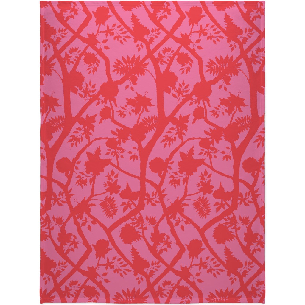Peony Brand Mural - Pink Blanket, Plush Fleece, 60x80, Pink