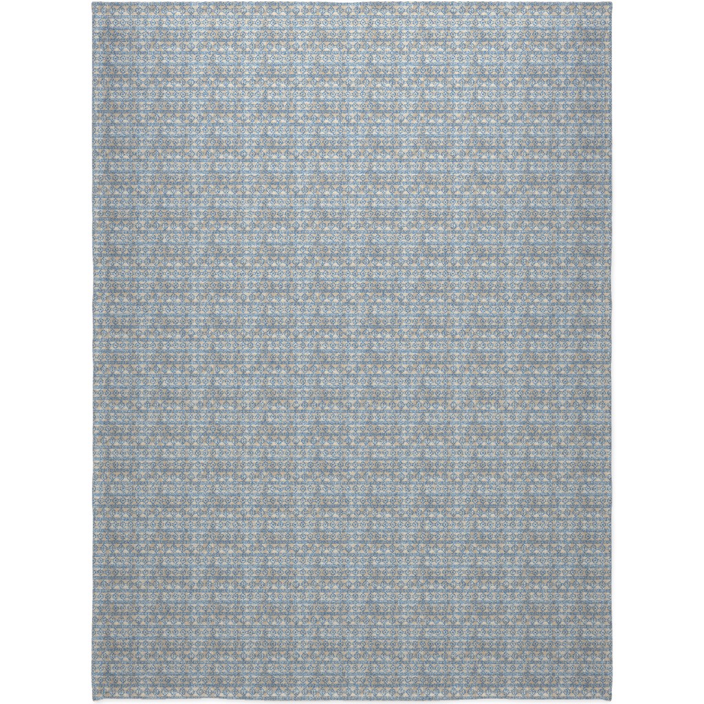 Modern Desert - Geometric Blanket, Plush Fleece, 60x80, Blue