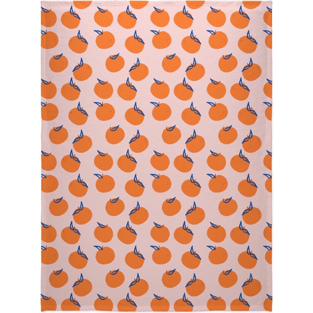Clementines - Orange Blanket, Plush Fleece, 60x80, Orange