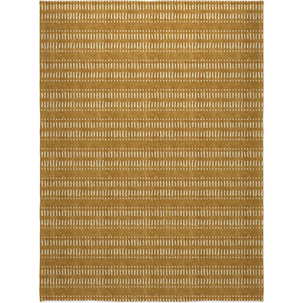 Dash Dot Stripes Blanket, Plush Fleece, 60x80, Yellow