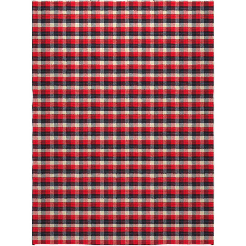 Lumberjack Flannel Buffalo Plaid - Red Blanket, Plush Fleece, 60x80, Red