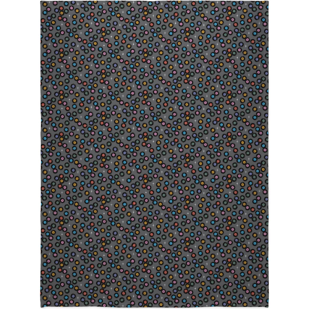 Pop Star Vintage Vinyl Records Blanket, Plush Fleece, 60x80, Gray, Slate