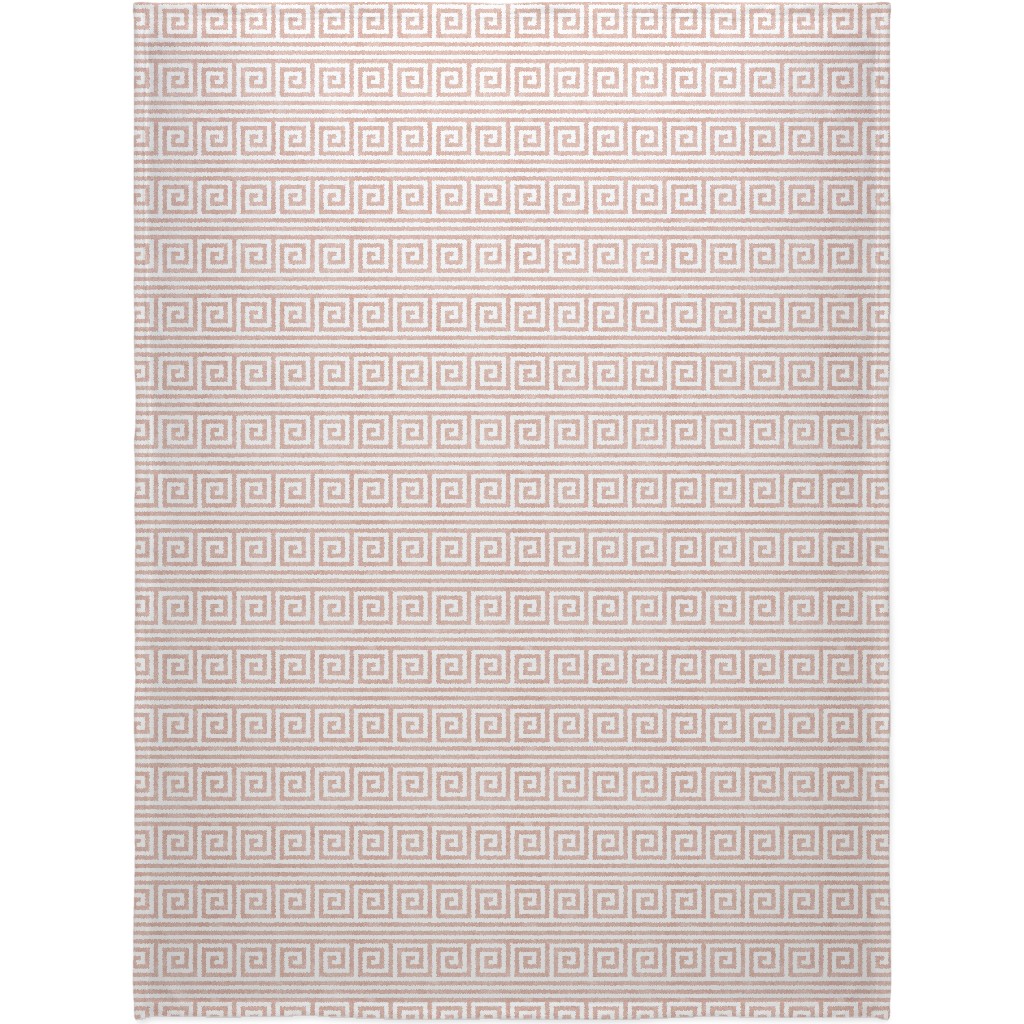 Green Key Stripes - Pink Blanket, Plush Fleece, 60x80, Pink, Bright Pink