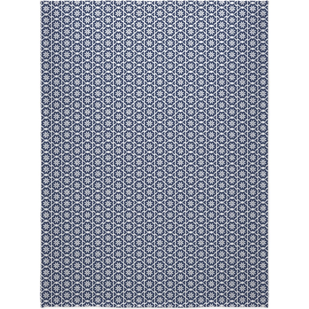 Dutch Flowers - Blue Blanket, Sherpa, 60x80, Blue, True Blue