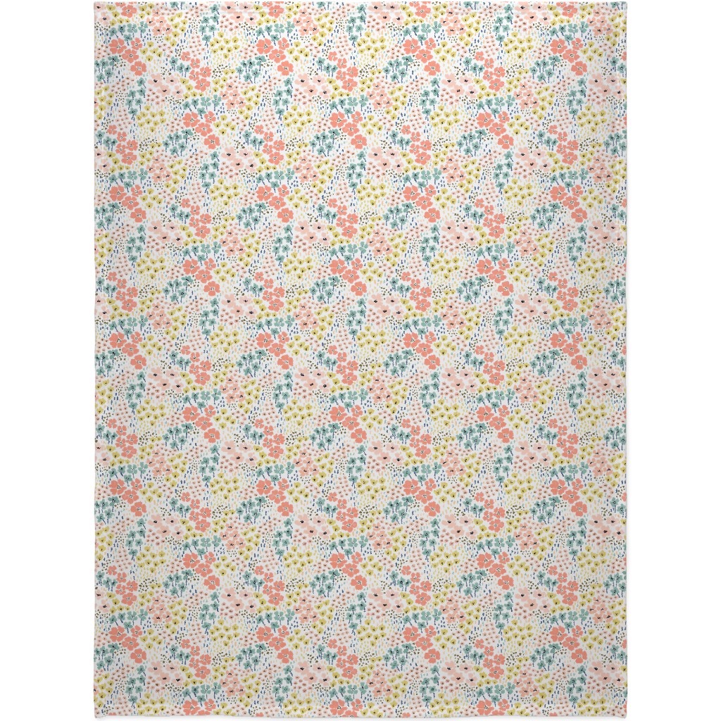 April Bits Vintage - Pink Blanket, Sherpa, 60x80, Pink