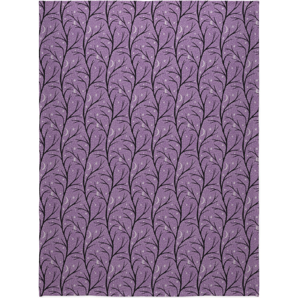 Spooky Night - Purple Blanket, Sherpa, 60x80, Purple