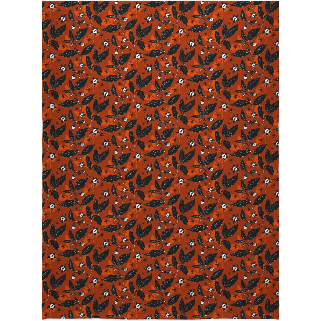 Atropa Belladonna - Orange Blanket, Sherpa, 60x80, Orange, Orange