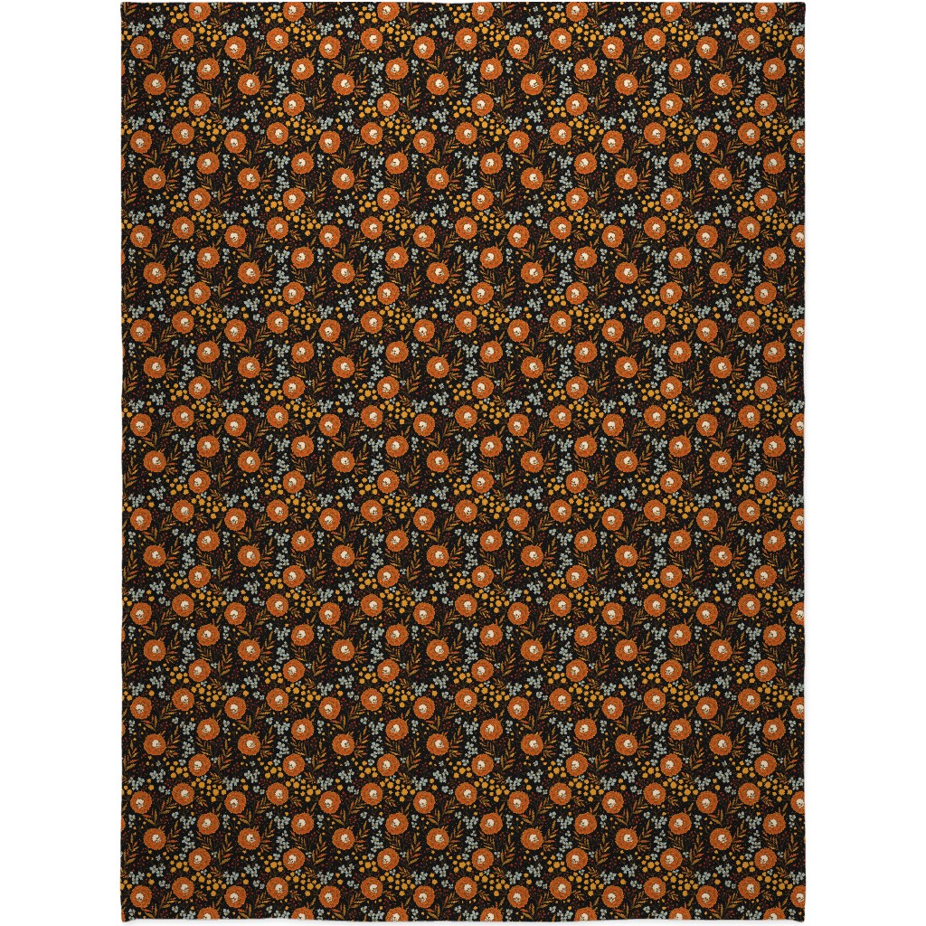 Halloween Floral - Multi Blanket, Sherpa, 60x80, Multicolor