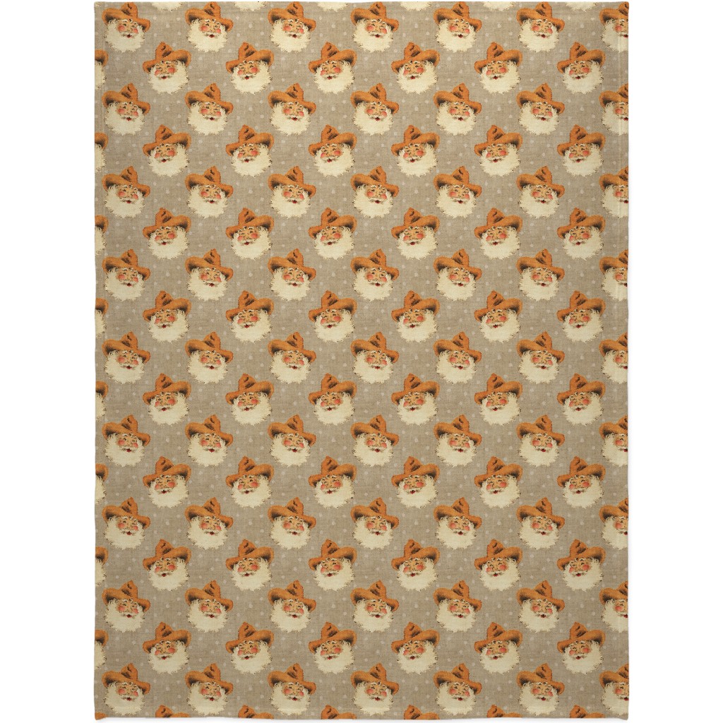 Cowboy Santa - Neutral Blanket, Sherpa, 60x80, Beige, Pearl