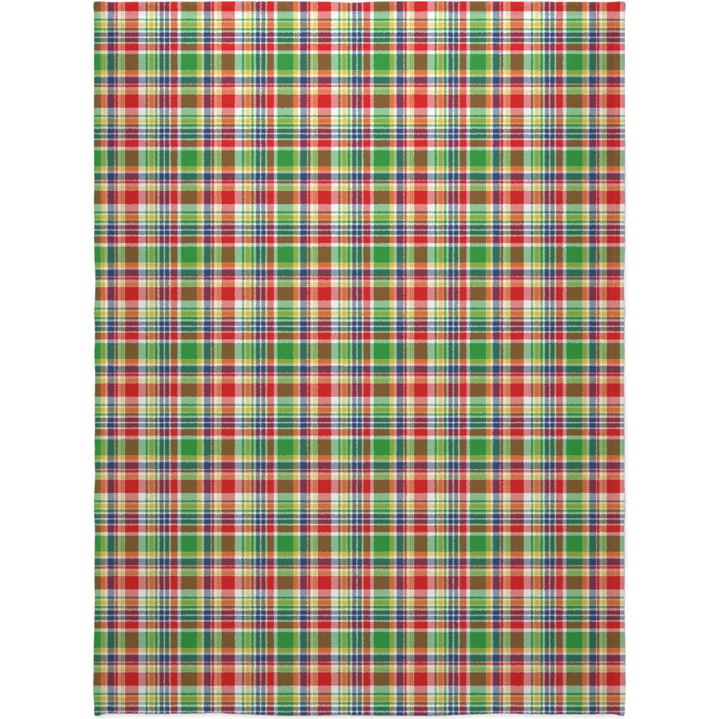 Plaid - Multi Bright Blanket, Sherpa, 60x80, Multicolor