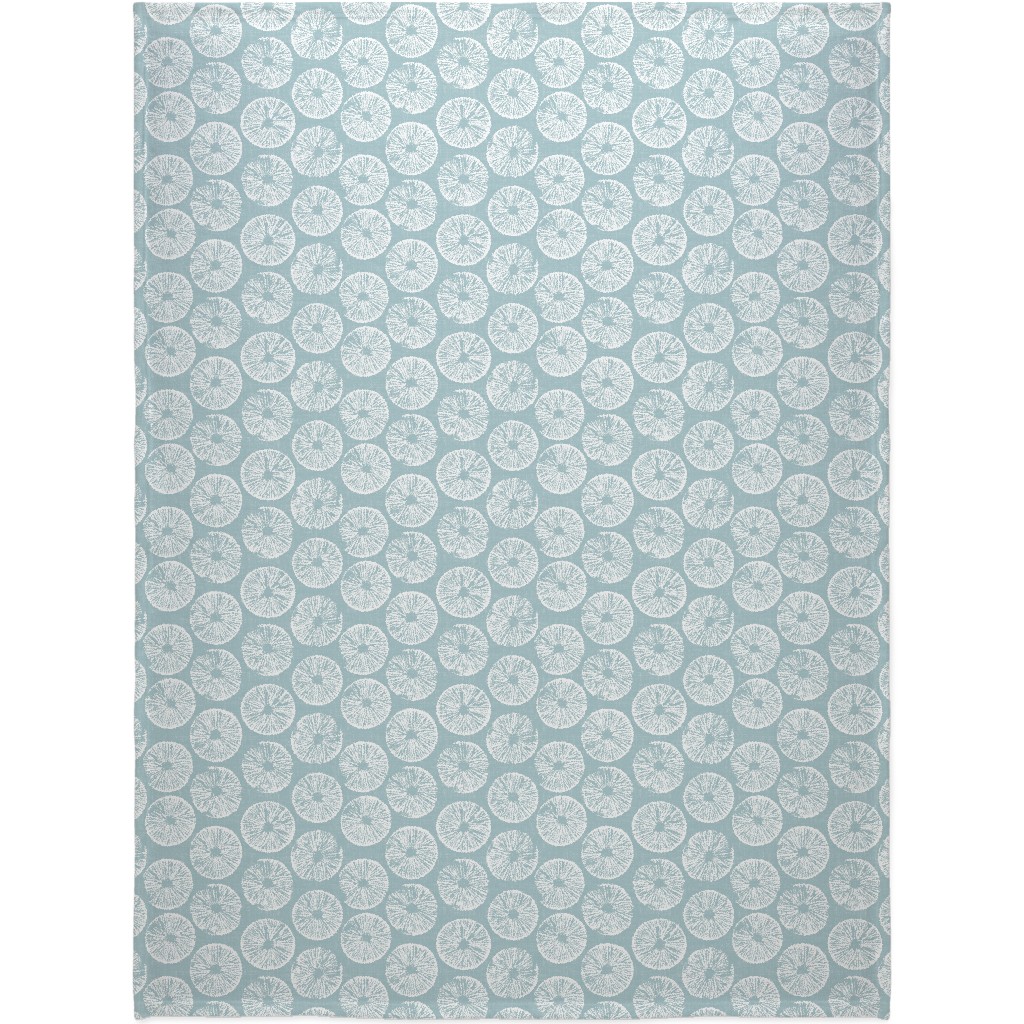 As One - White on Soft Blue Blanket, Sherpa, 60x80, Blue, True Blue