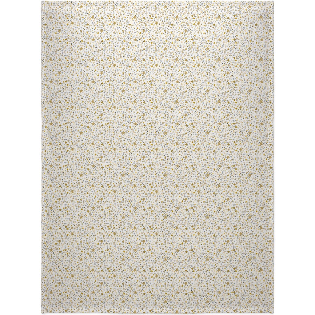Winter Stars Christmas - Gold Blanket, Sherpa, 60x80, Yellow
