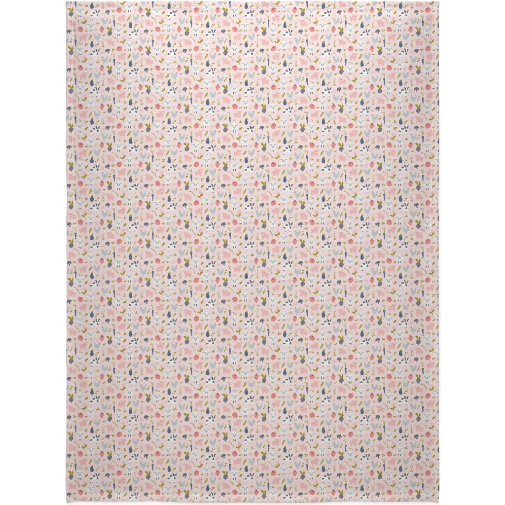 Farm Life - Pink Blanket, Sherpa, 60x80, Pink