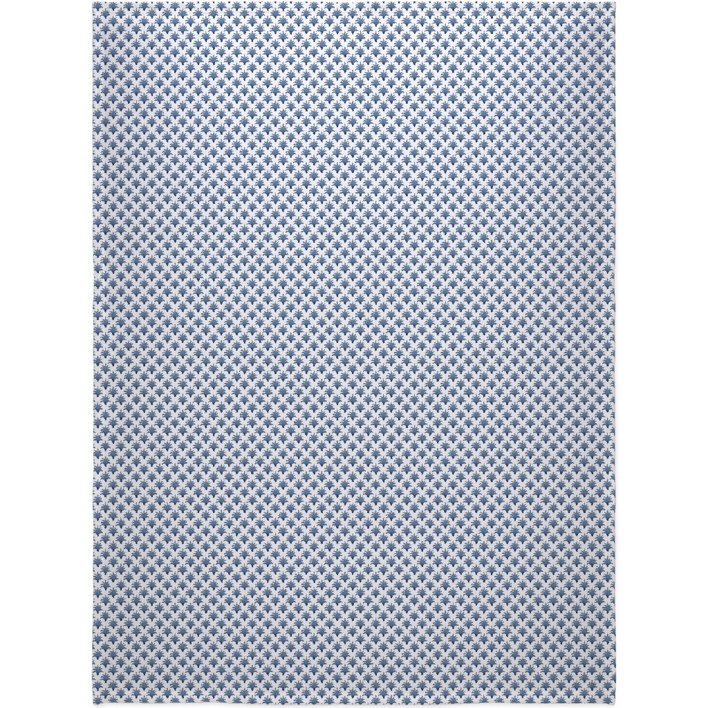 Pinecone - Indigo on Cream Blanket, Sherpa, 60x80, Blue, True Blue