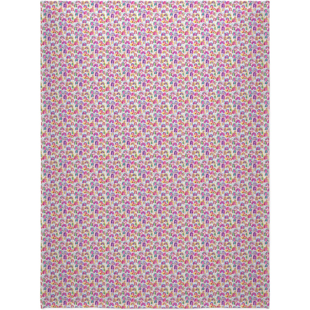Rainbows Watercolor - Multi Blanket, Sherpa, 60x80, Multicolor