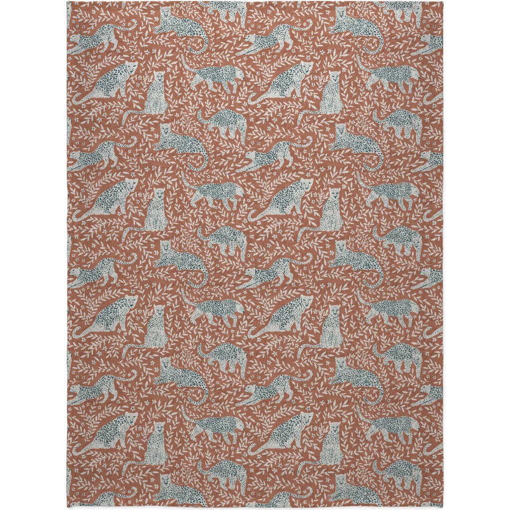 Jungle Cat - Redwood Blanket, Sherpa, 60x80, Brown