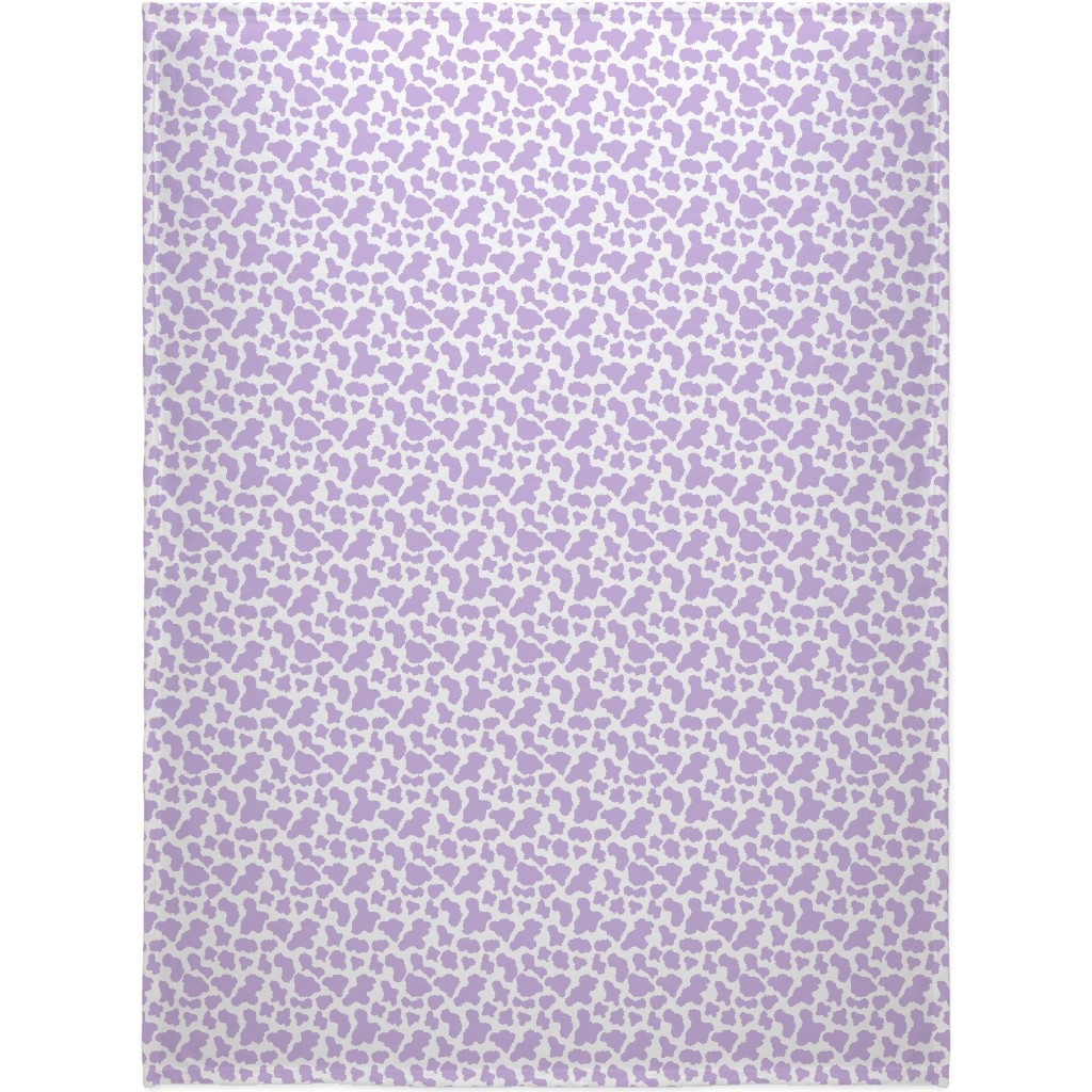 Cow Print Blanket, Sherpa, 60x80, Purple