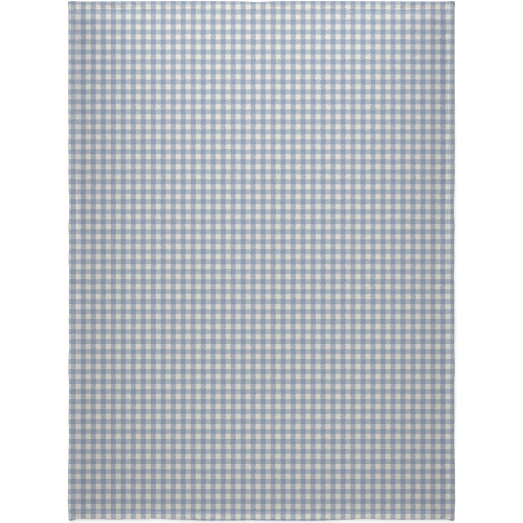 Buffalo Plaid - Soft Blue & Cream Blanket, Sherpa, 60x80, Blue